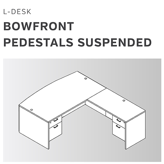 L-DESK | BOWFRONT PEDESTALS SUSPENDED