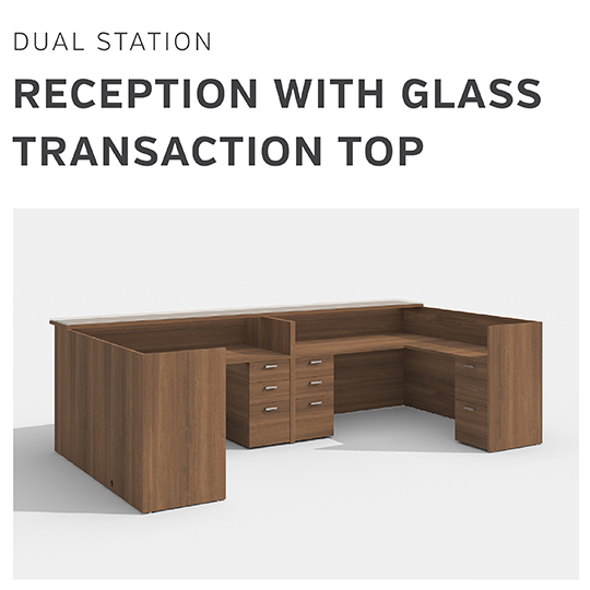 DUAL STATION | RECEPTION WITH GLASS TRANSACTION TOP