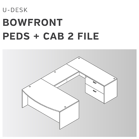 U-DESK | BOWFRONT PEDESTALS + CABINET 2 FILE