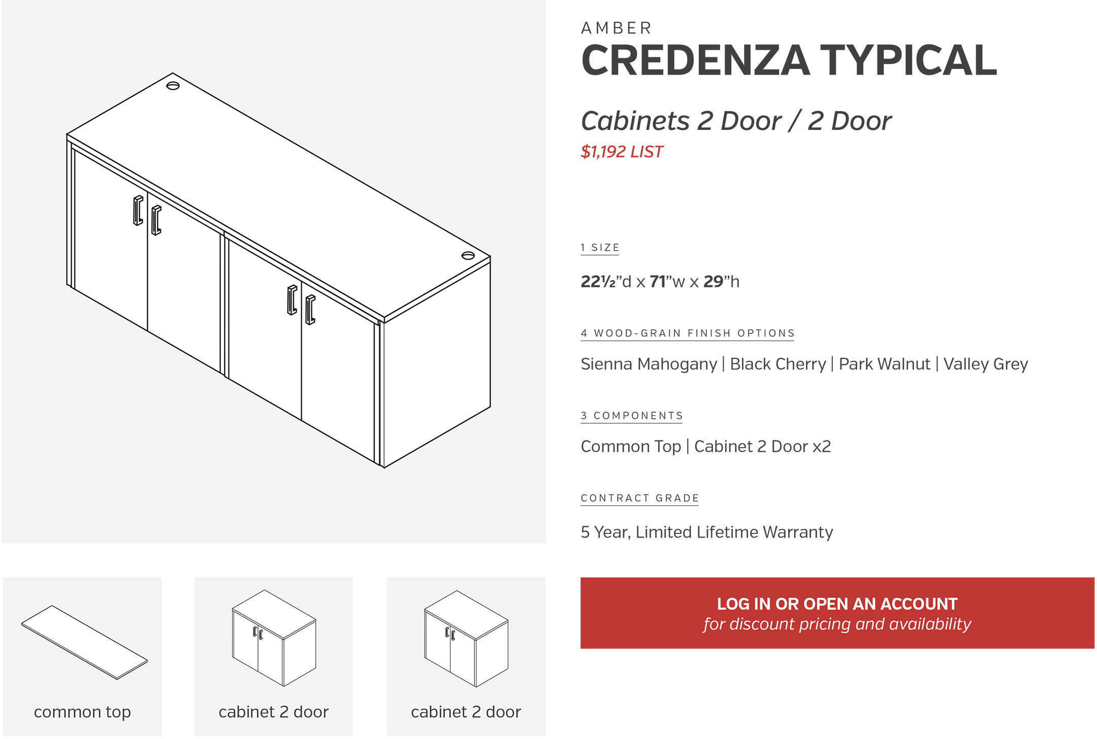 Credenza | Cabinets 2 Door 2 Door