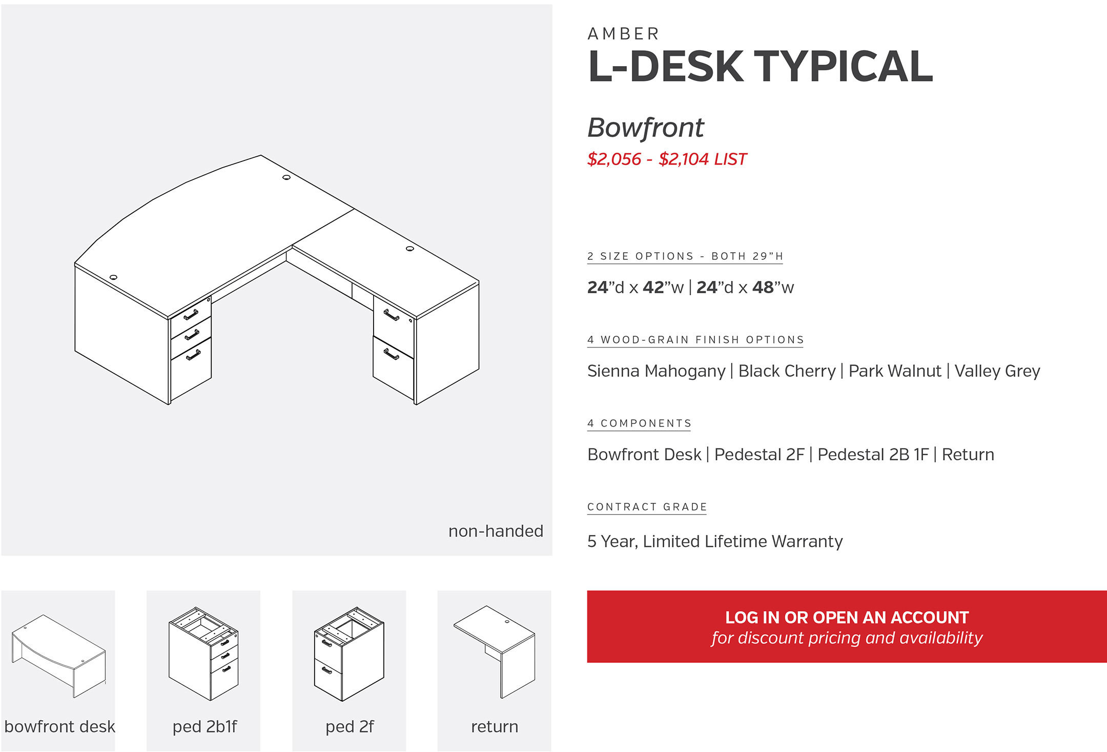 L-Desks | Bowfront