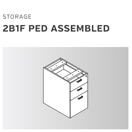 Components | Storage 2B1F Pedestal Assembled