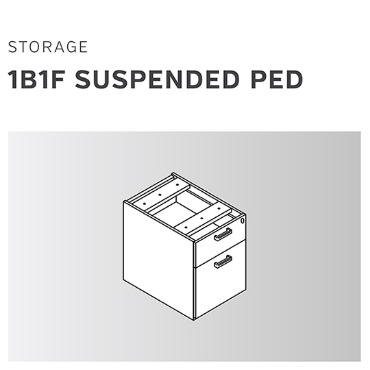 Components | Storage 1B1F Suspended Pedestal