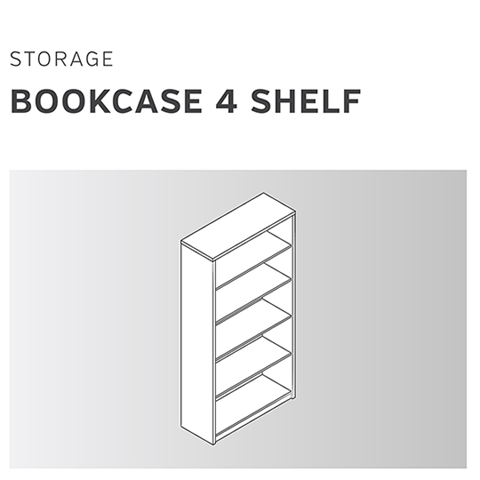 Components | Storage Bookcase 4 Shelf