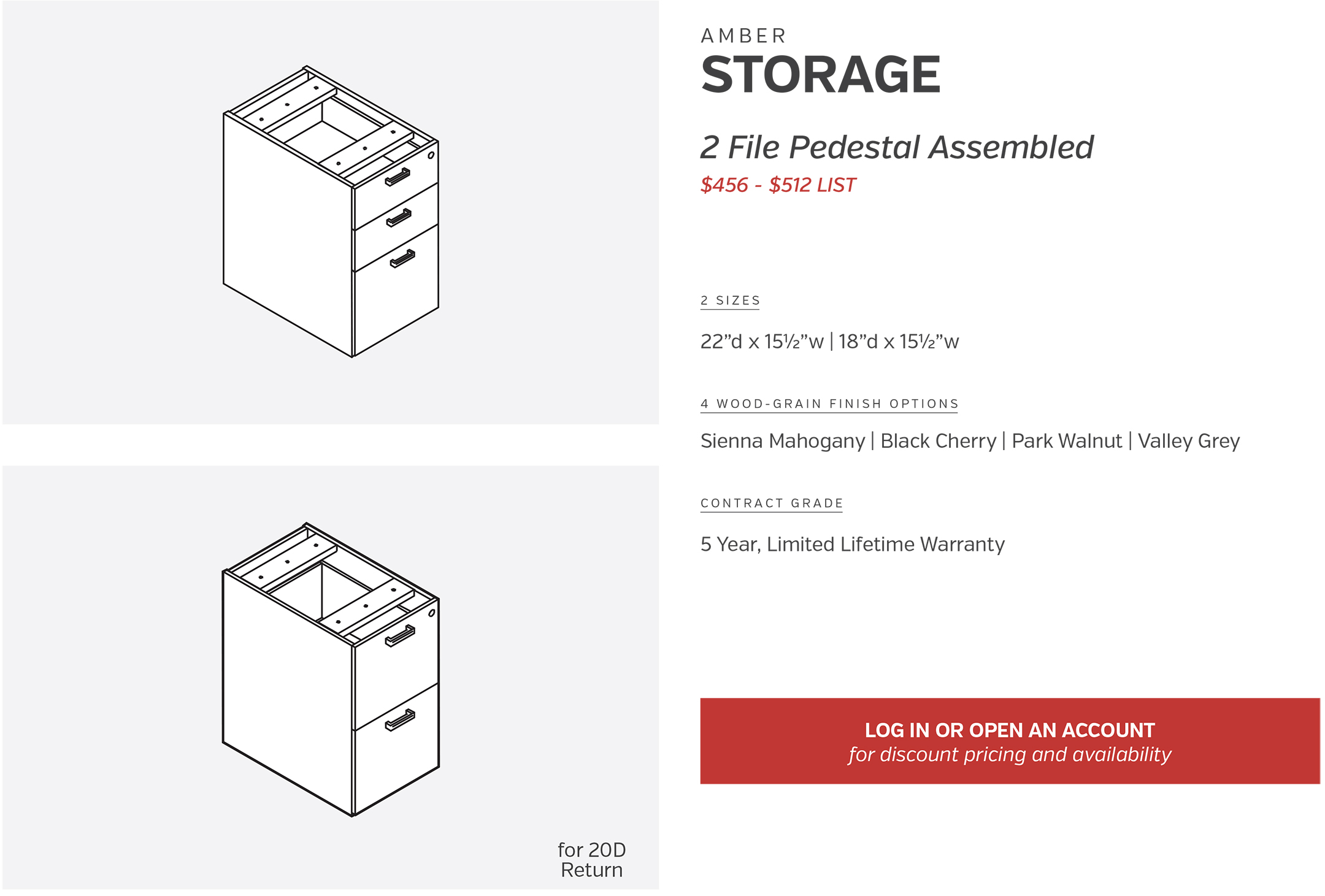 Components | Storage 2 File Pedestal Assembled