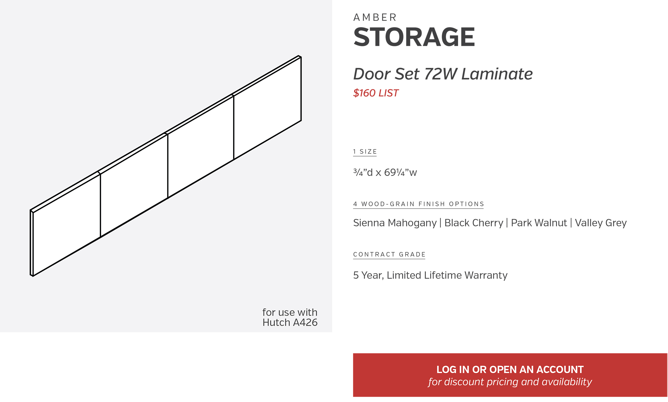 Components | Storage Door Set 72W Laminate