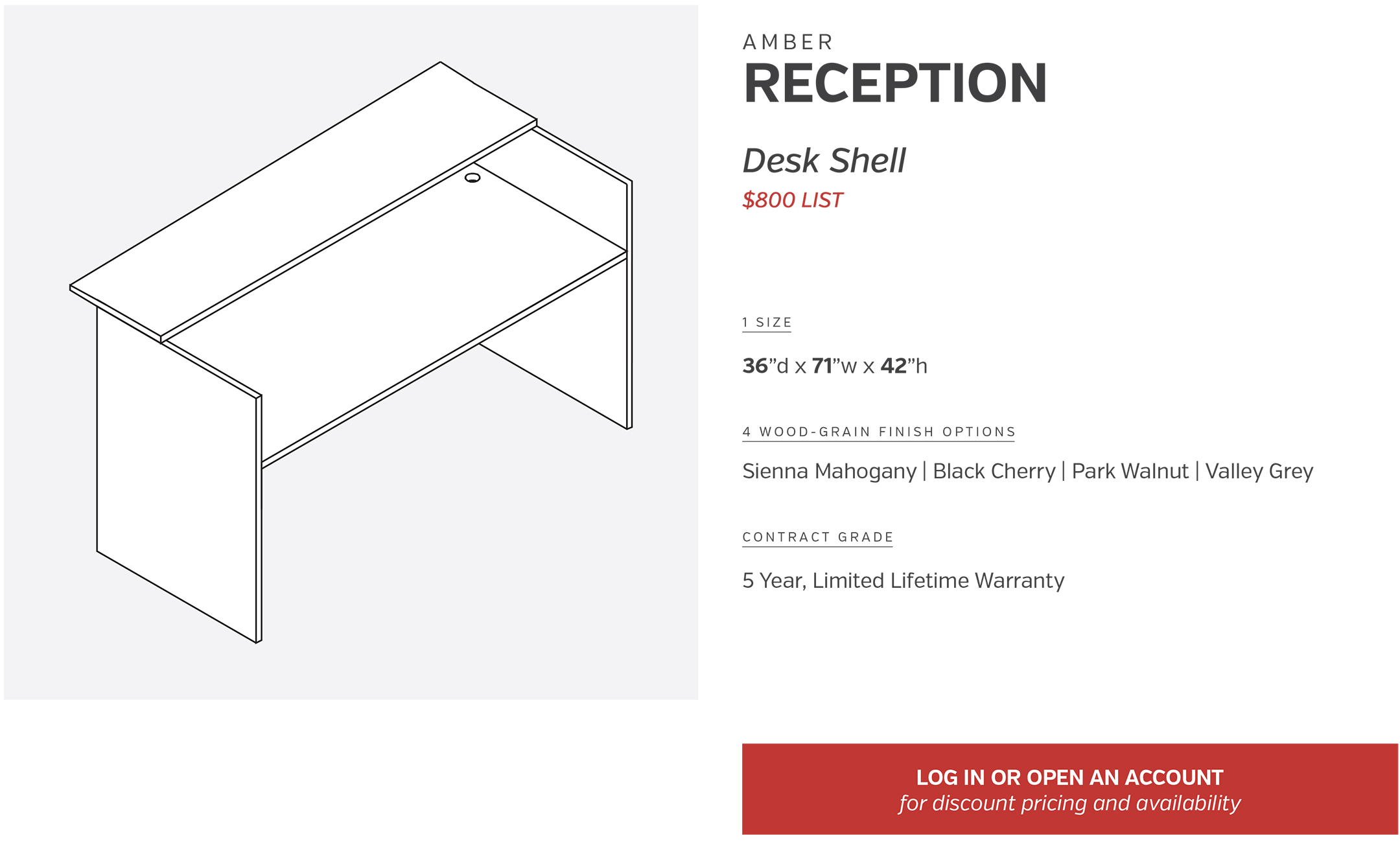 Component | Desk | Reception Glass Top